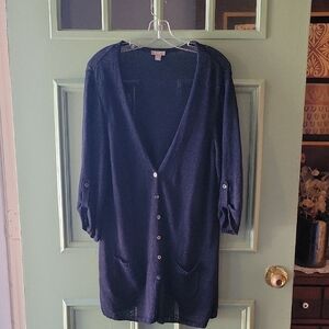 J. Jill Navy Blue Cardigan Sweater
